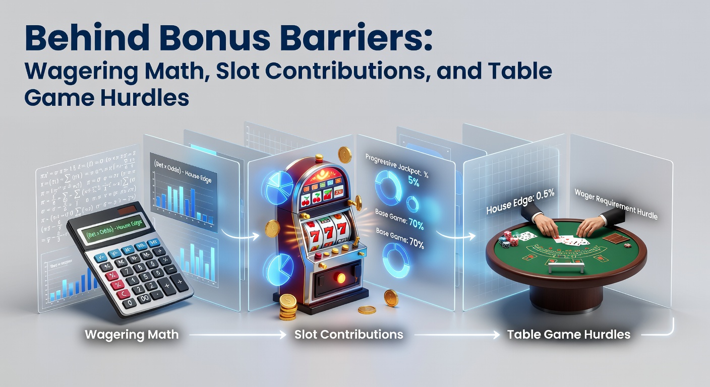 Grafik zur Umsatzbedingung bei Online-Casino-Boni mit Slots und Tischspielen im Fokus