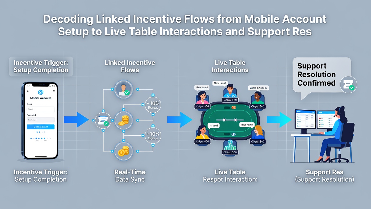 Illustration von Support-Netzwerken und deren Rolle bei der Synchronisation von mobilen Anreizen mit Live-Tisch-Aktivitäten