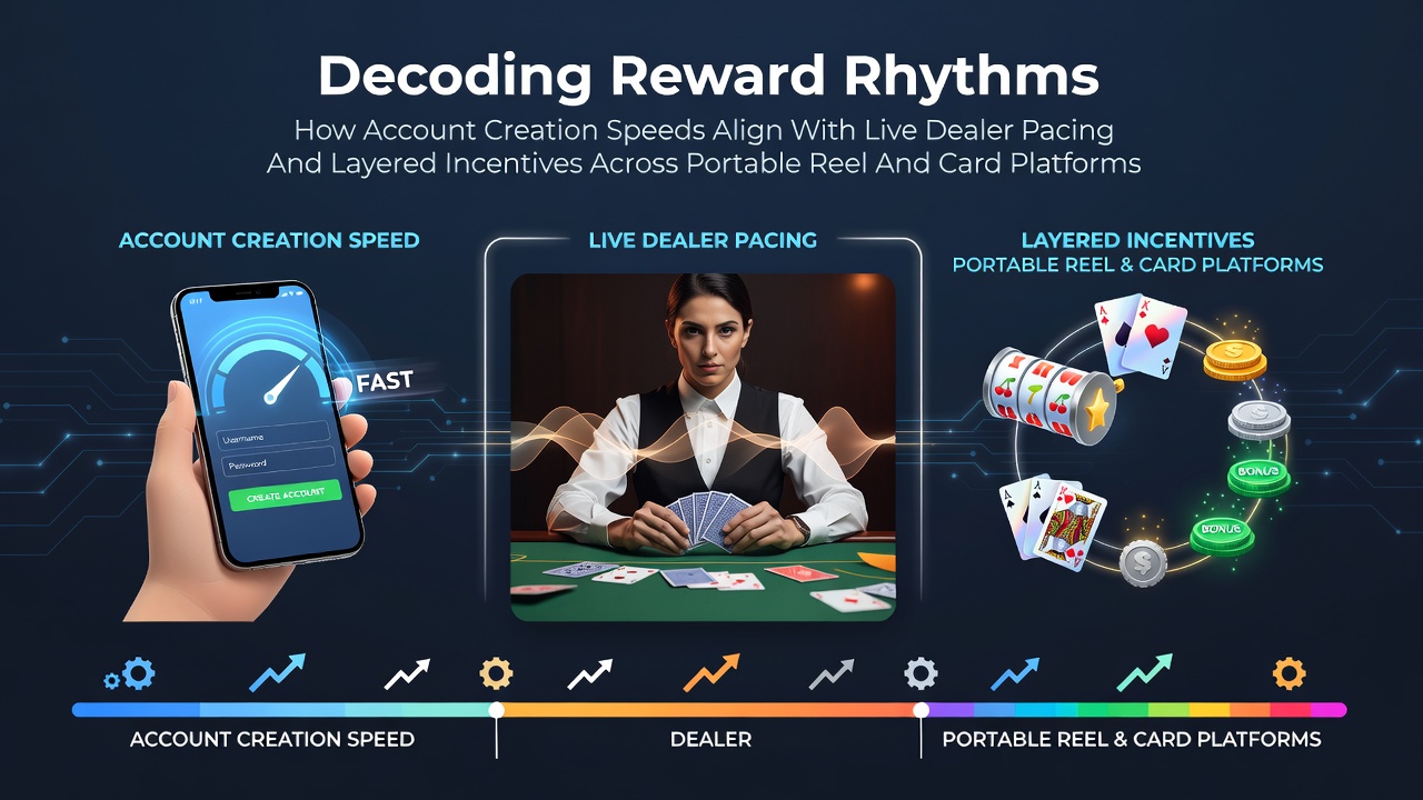 Mobile Casino-Benutzeroberfläche mit Walzen, Karten und Live-Dealer-Elementen auf Smartphone-Displays