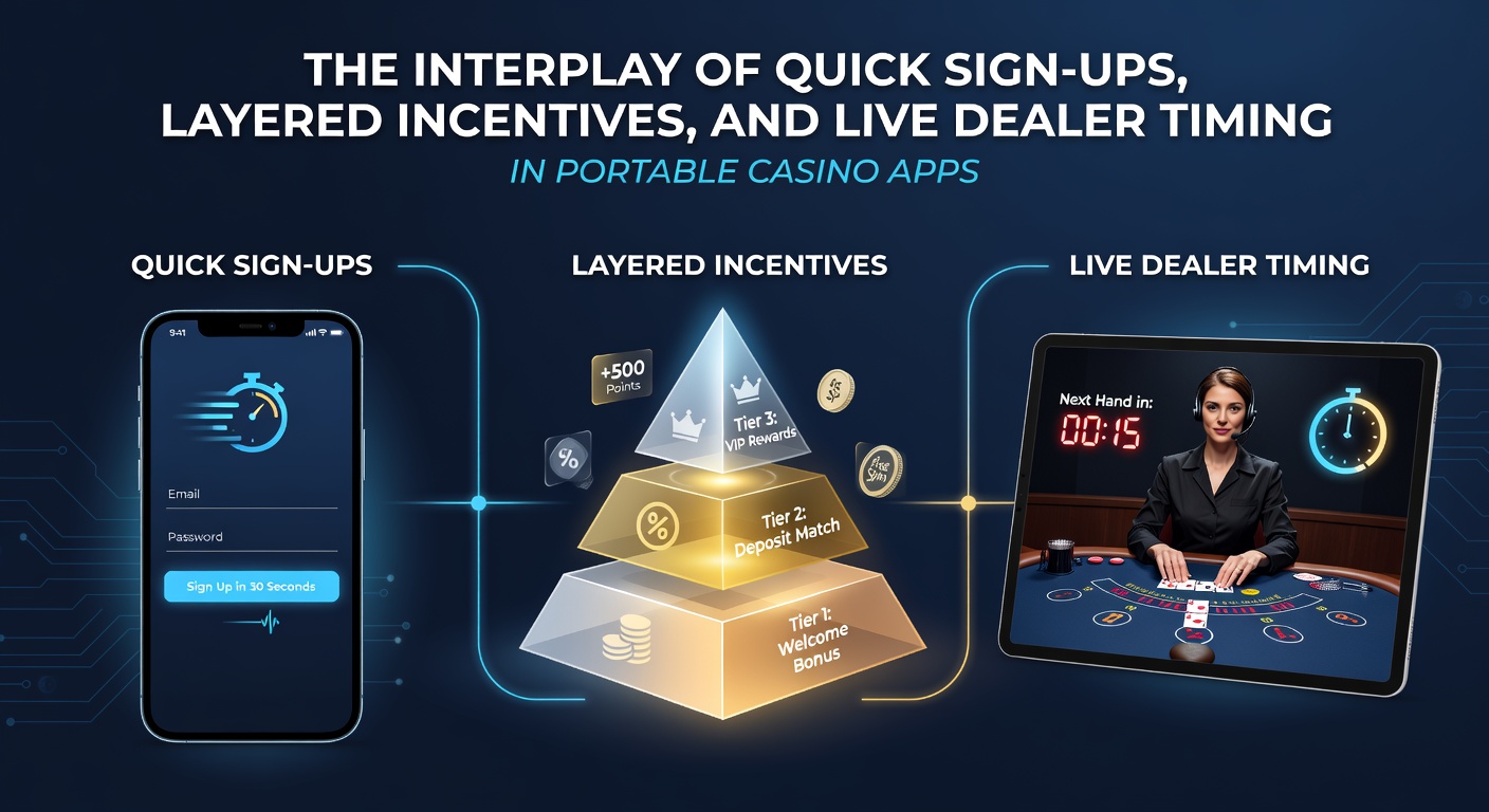 Darstellung mobiler Casino-Apps mit Fokus auf Registrierung und Live-Dealer-Elementen